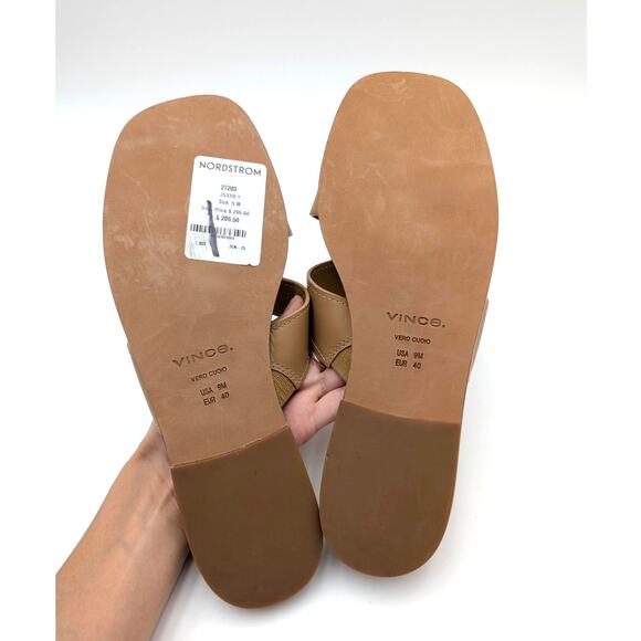 Vince Meyers Slide Sandal Women's Light Sable Beige Leather Size US9M EU40 - Picture 8 of 12